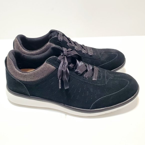 UGG W Victoria Perforated Suede Sneakers Black Sz 9 NWB - Picture 3 of 12